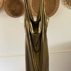 Gold mini dress